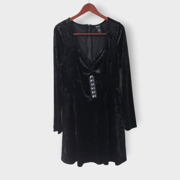 Hot Topic Cosmic Aura Black Velvet Corset Dress Sz 2X Goth Renaissance Halloween - Picture 1 of 11